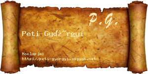 Peti Györgyi névjegykártya